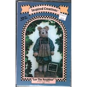 Inspired Creations Luv Thy Neighbor 28 Bear Cat Pin Pillow Sewing Pattern 332
